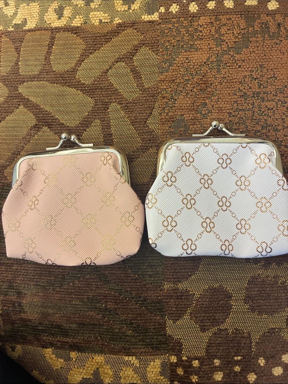 Stylish Women’s Coin Pouch - Pink and White